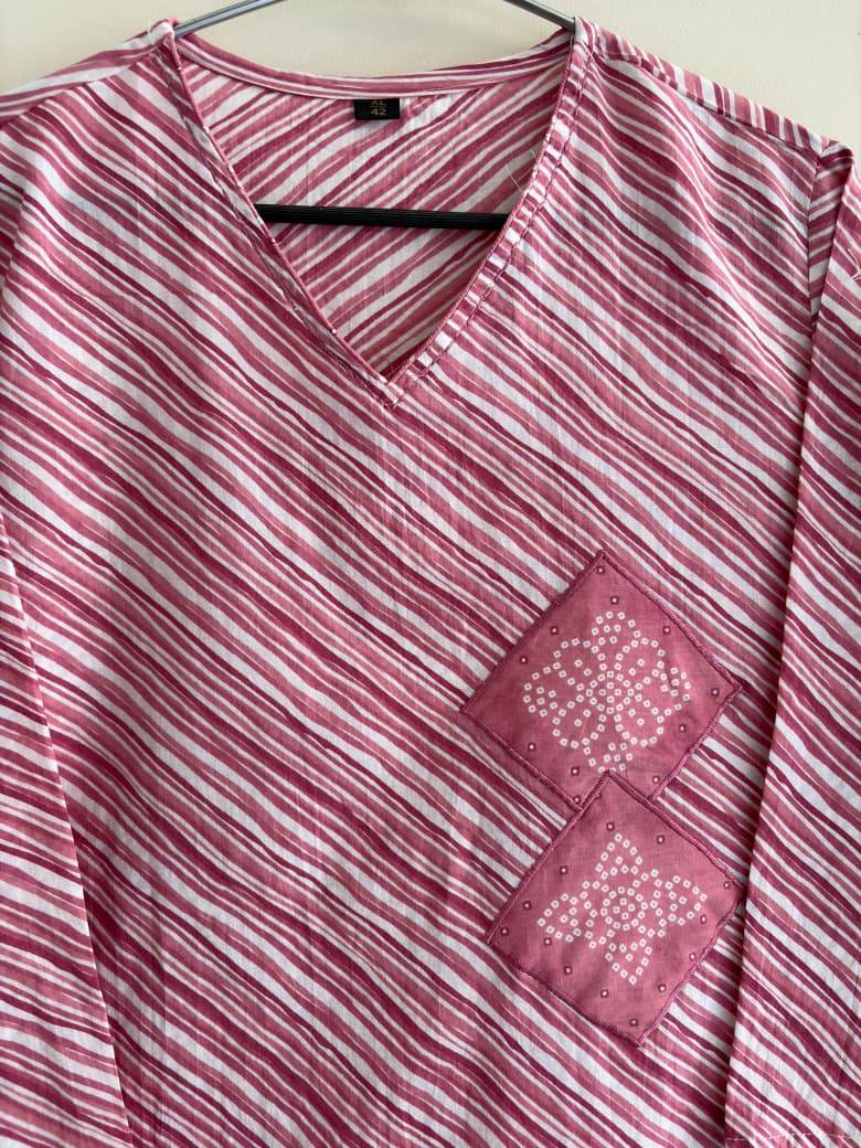 PREMIUM JAIPURI LEHERIYA KURTIS COLLECTION by Kaamiri 01 To 04 Series Indian Casual Wear Collection Cambric Cotton Plus size Kuris At Wholesale Price